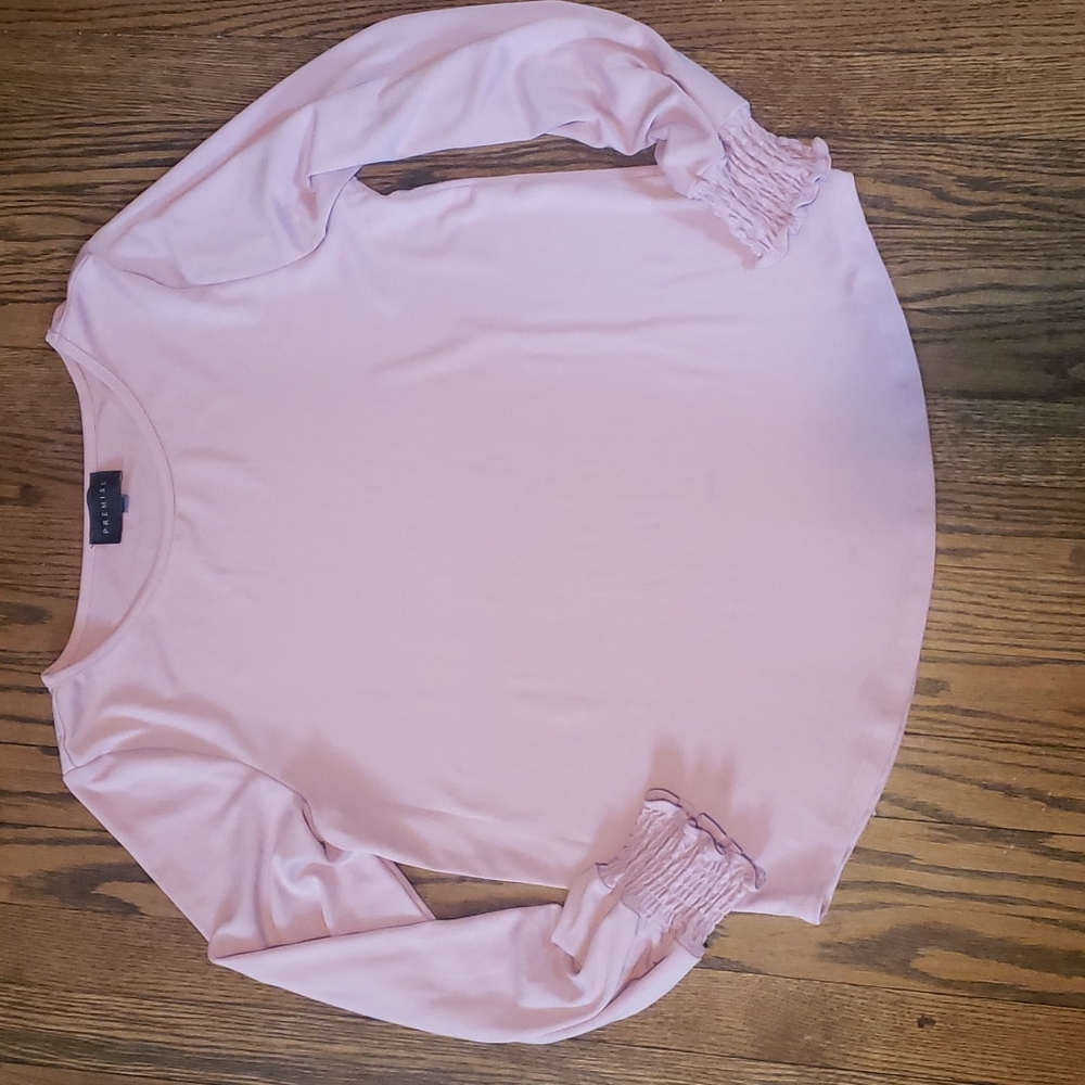 Long Sleeve Pink Blouse